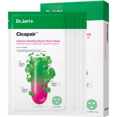 Dr.Jart+ CICAPAIR™ SENSITIVE SKIN SERUM FACE MASK FOR REDNESS (5 Sheets) - Beauty Lab Perth