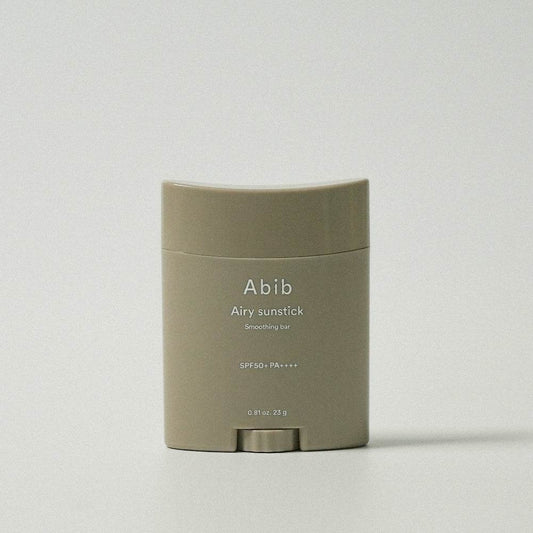 Abib Airy sunstick Smoothing bar SPF50 PA++++ 23g offers quick sun protection for your skin on the go.