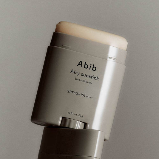 Abib Airy sunstick Smoothing bar SPF50 PA 23g offers effective sun protection with a convenient, easy-to-use design.