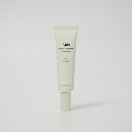 Abib Collagen eye crème Jericho rose tube 30ml for light, anti-aging eye care in a sleek packaging design.
