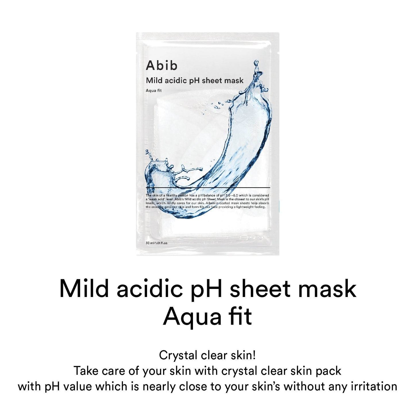 Abib Mild acidic pH sheet mask Aqua fit 30ml - Beauty Lab Perth