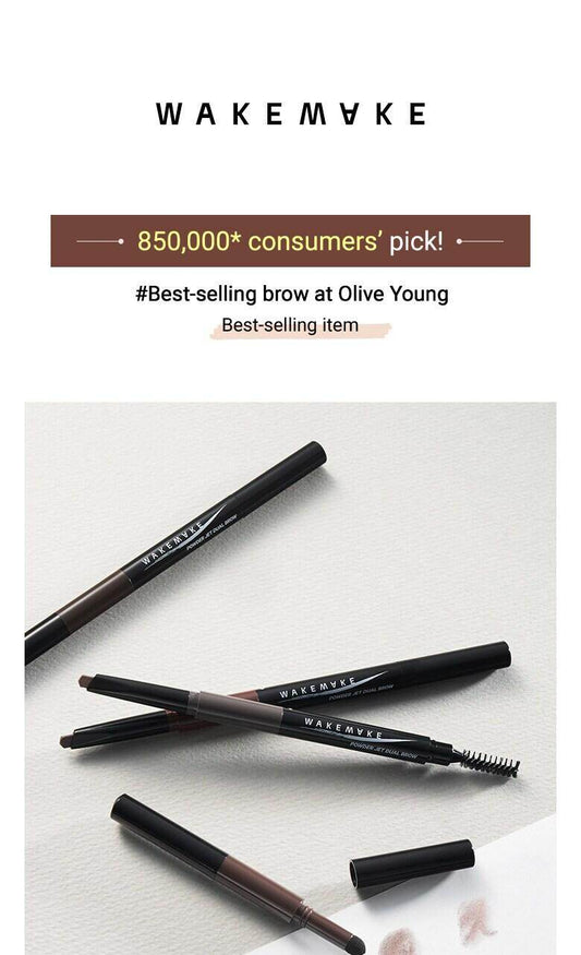 [WAKEMAKE] Powder Jet Dual Brow 0.75g - #06 Deep Brown - Beauty Lab Perth