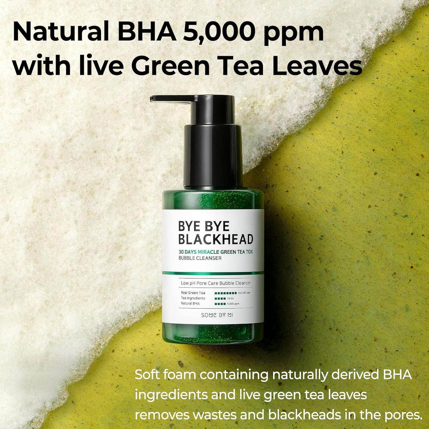 [SomeByMi] BYE BYE BLACKHEAD 30 DAYS MIRACLE GREEN TEA TOX BUBBLE CLEANSER 120g - Beauty Lab Perth