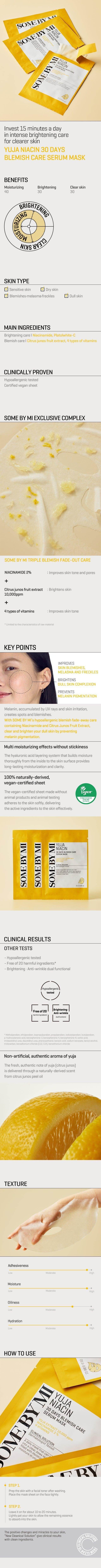 [SomeByMi] YUJA NIACIN 30 DAYS CARE SERUM MASK X 10EA - Beauty Lab Perth