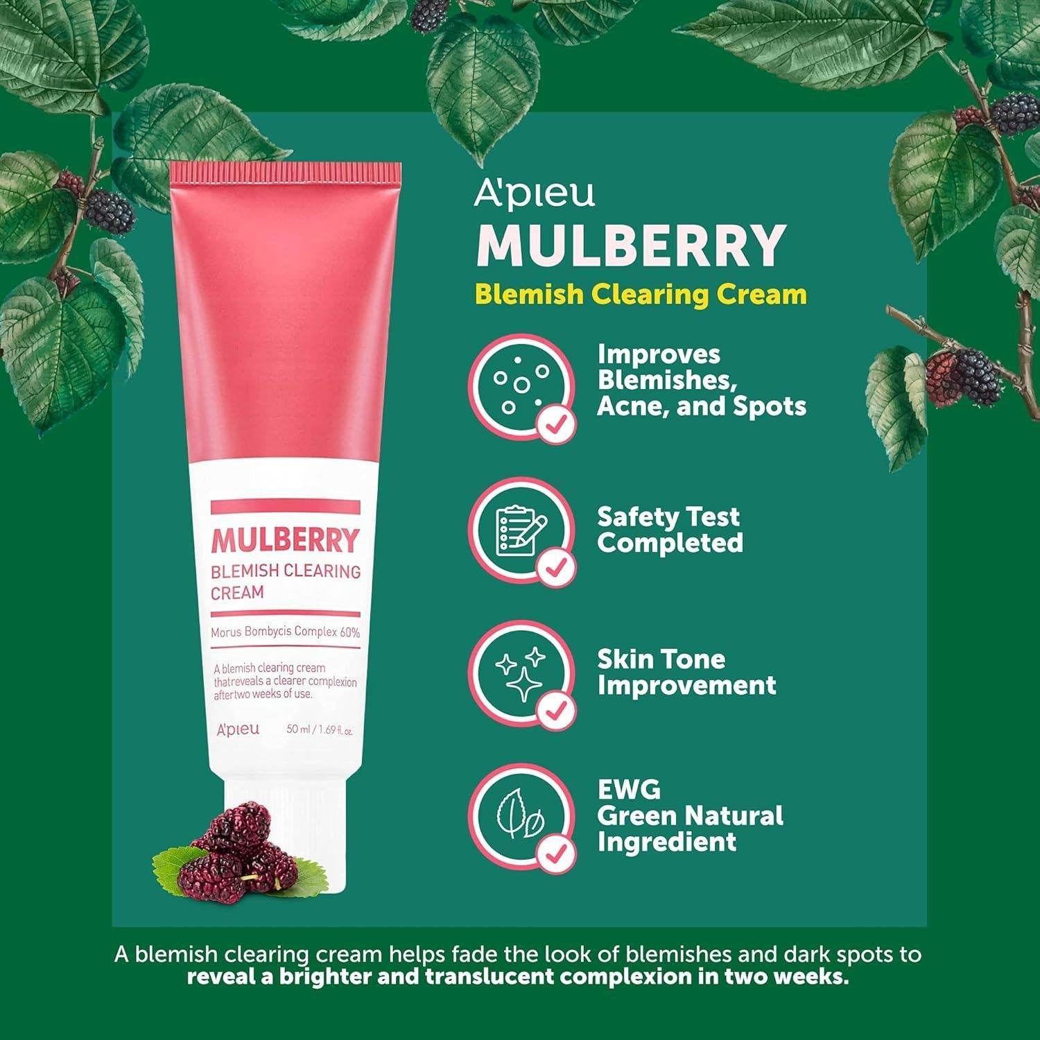 [Apieu] Mulberry Blemish Clearing Cream 50ml - Beauty Lab Perth