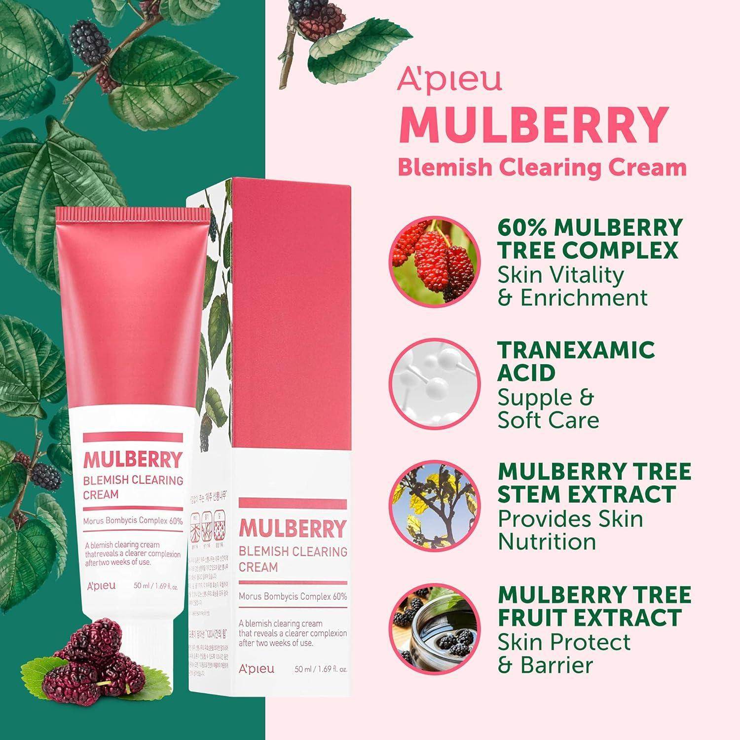 [Apieu] Mulberry Blemish Clearing Cream 50ml - Beauty Lab Perth