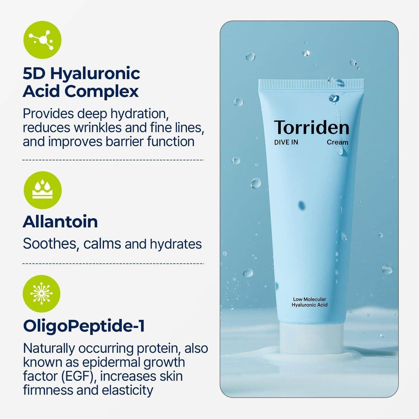 [Torriden] DIVE IN Low Molecular Hyaluronic Acid Cream 80ml - Beauty Lab Perth