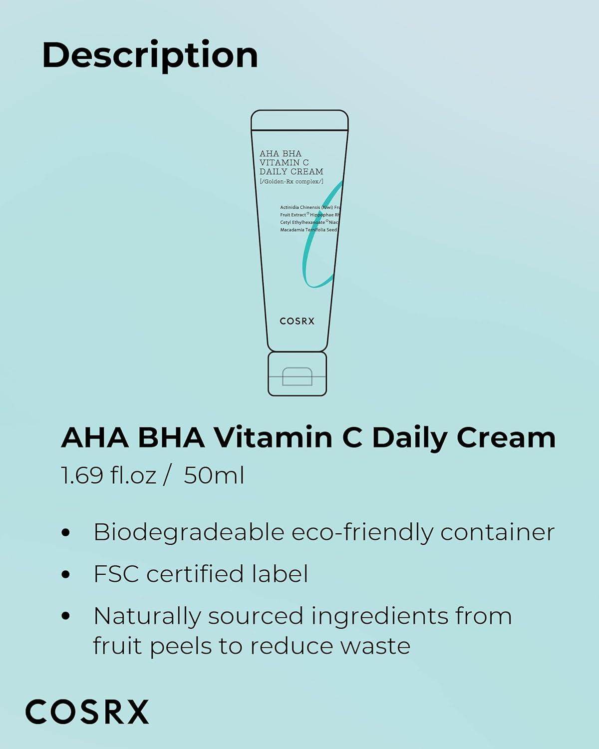 [Cosrx] Refresh AHA BHA Vitamin C Daily Cream 50ml - Beauty Lab Perth