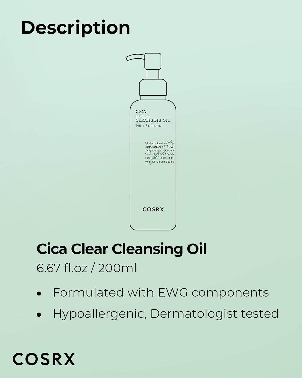 [Cosrx] Pure Fit Cica Clear Cleansing Oil 200ml - Beauty Lab Perth