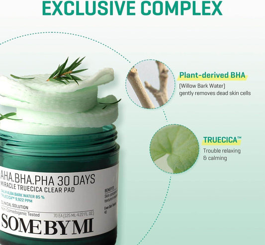 [Somebymi] AHA BHA PHA 30 Days Miracle Truecica Clear Pad 70ea - Beauty Lab Perth