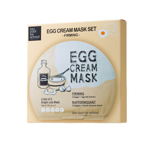 [TOO COOL FOR SCHOOL] Egg Cream Mask Set #Firming (5 Sheets) - Beauty Lab Perth