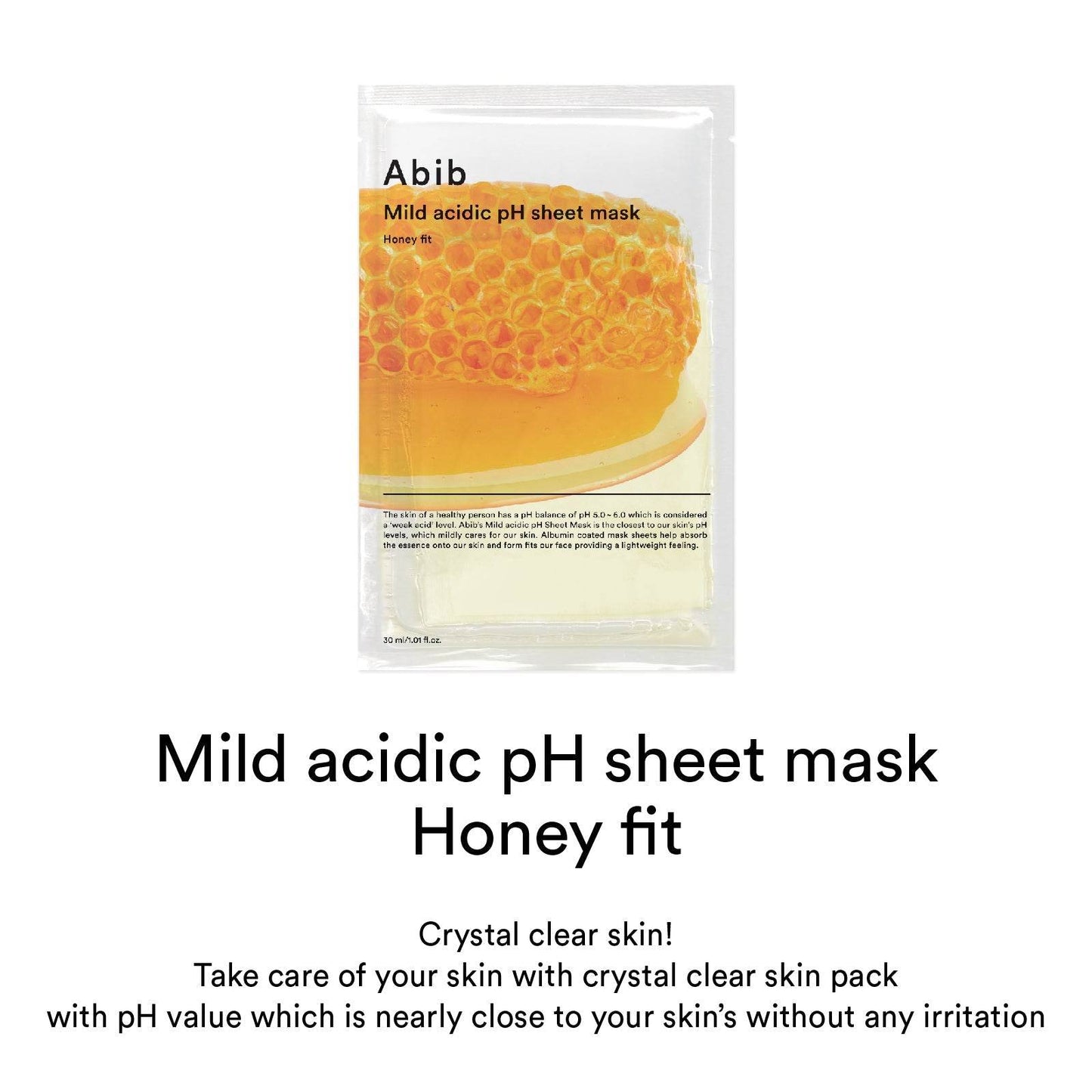 Abib Mild acidic pH sheet mask Honey fit 30ml - Beauty Lab Perth