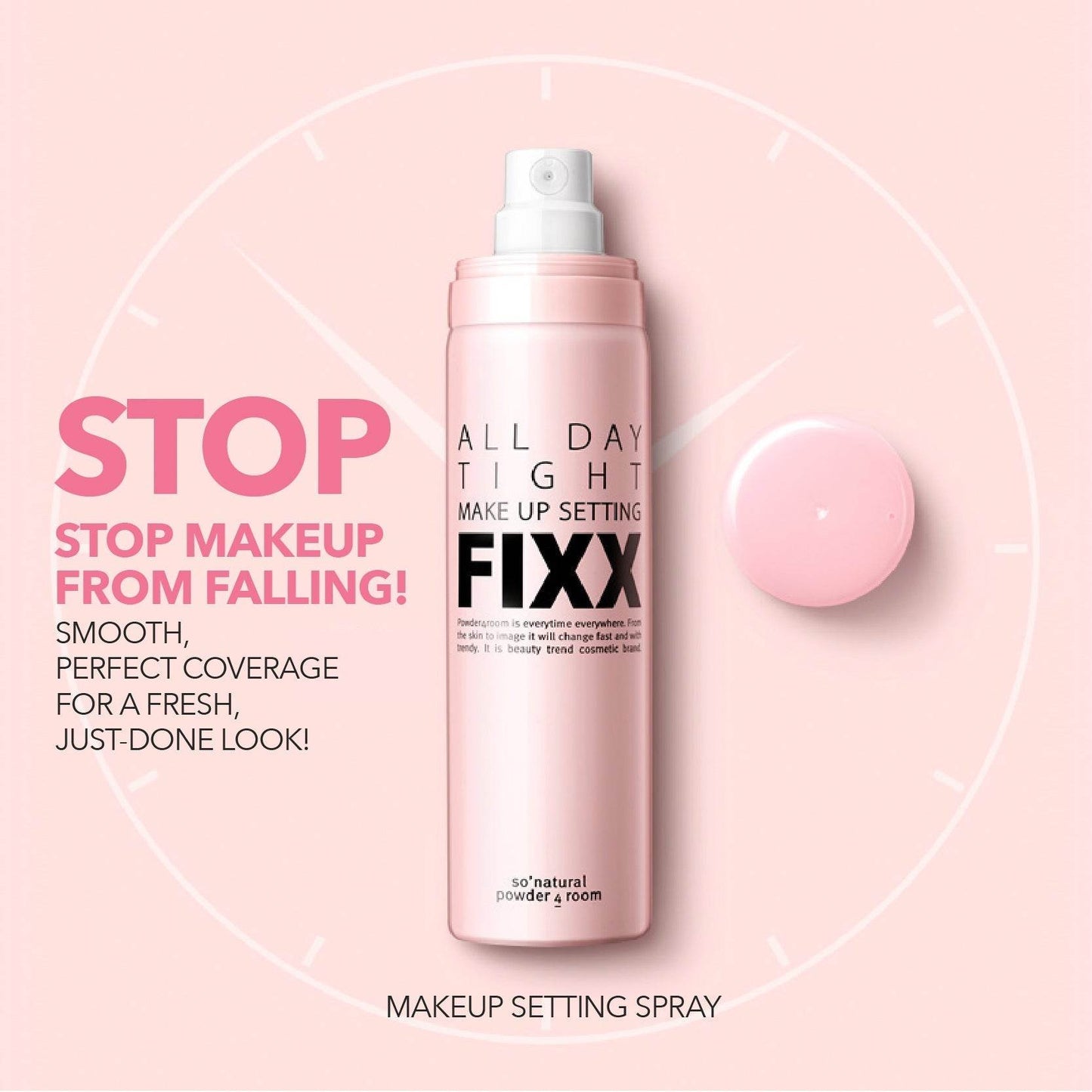 [so natural] ALL DAY TIGHT MAKE UP SETTING FIXER-NONE AEROSOL SPRAY TYPE 75ml - Beauty Lab Perth